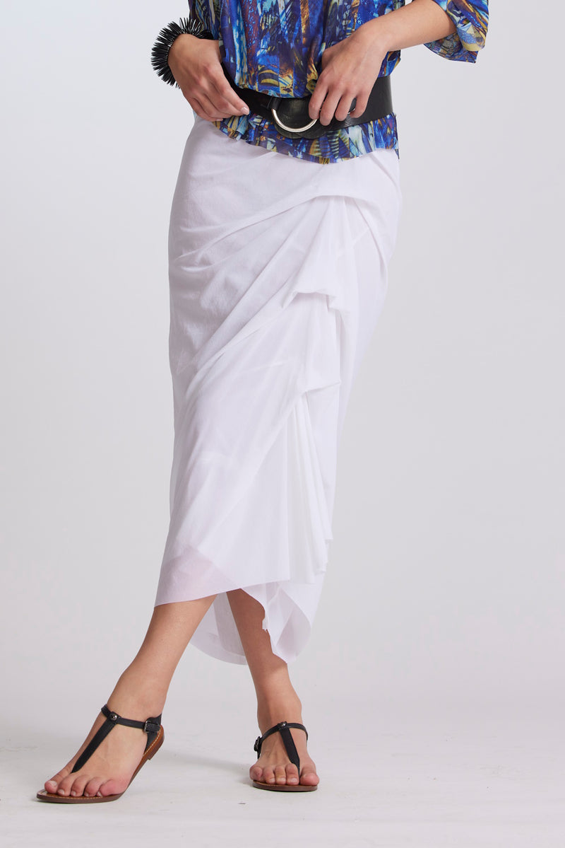 Paula Ryan Side Tuck Stretch Mesh Skirt - Navy.....