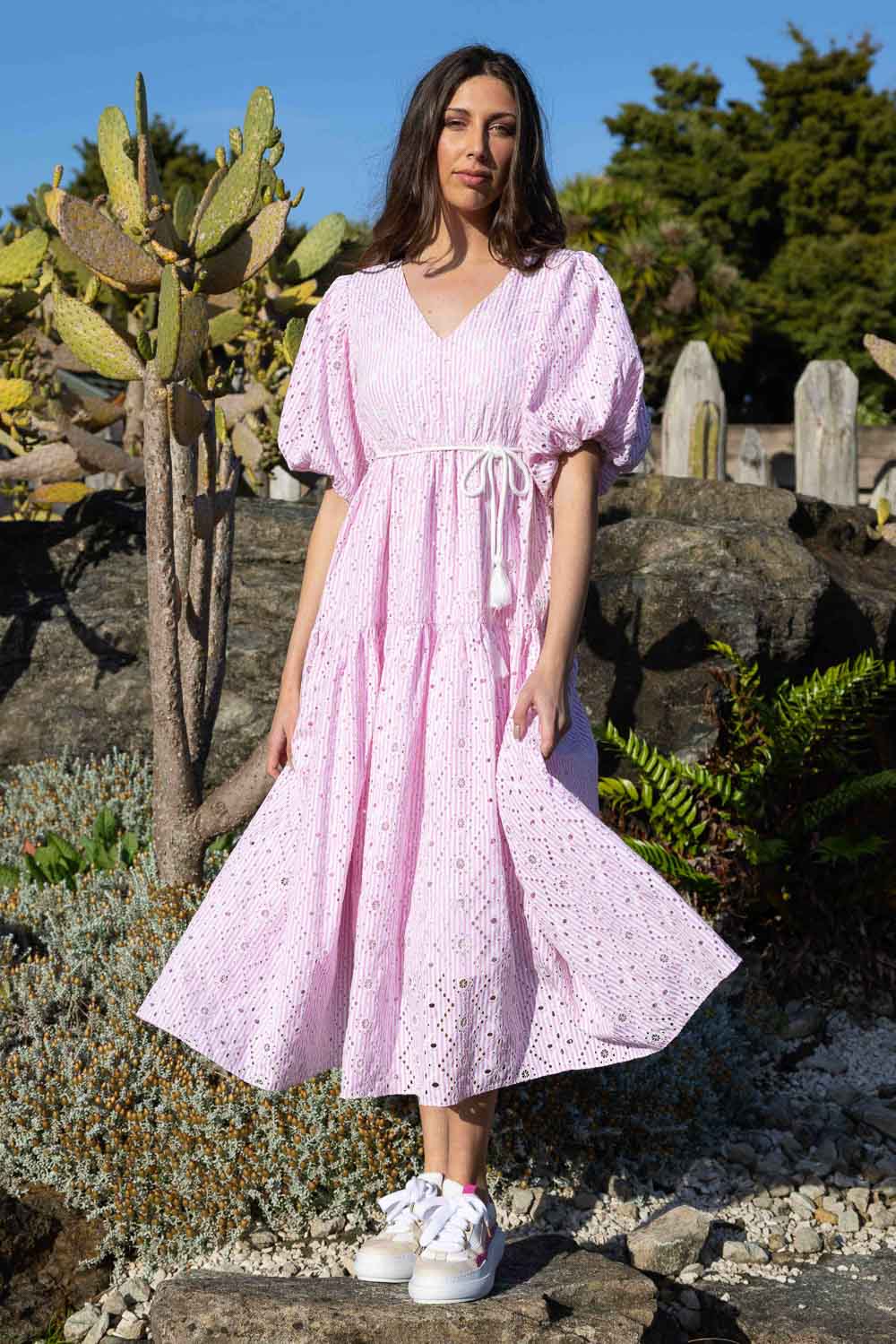 knee length dresses for ladies Charlo Faye Midi Dress – ROSSELLINI + SHINE
