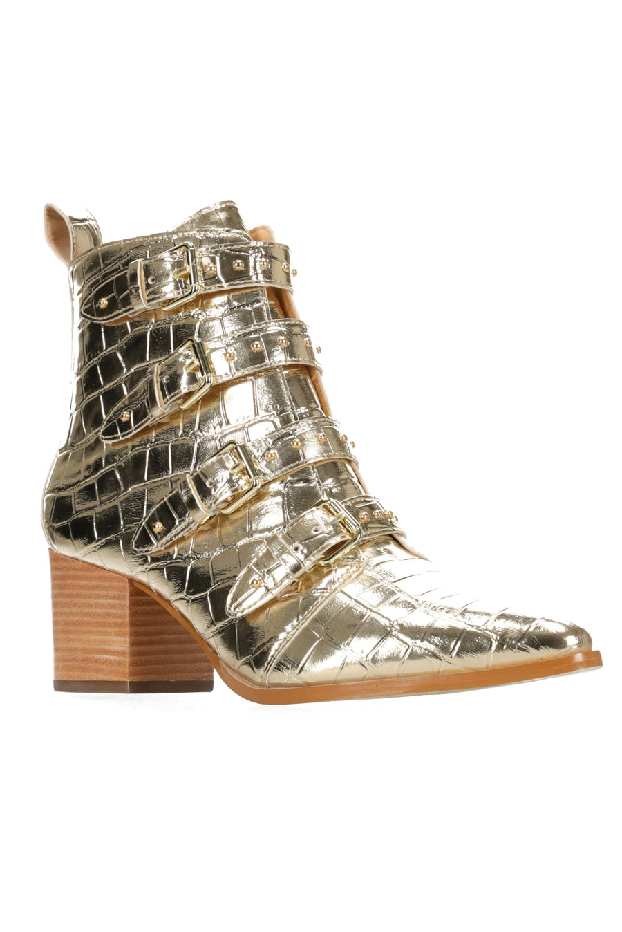 Hey Monday Ava Belted Boot Gold