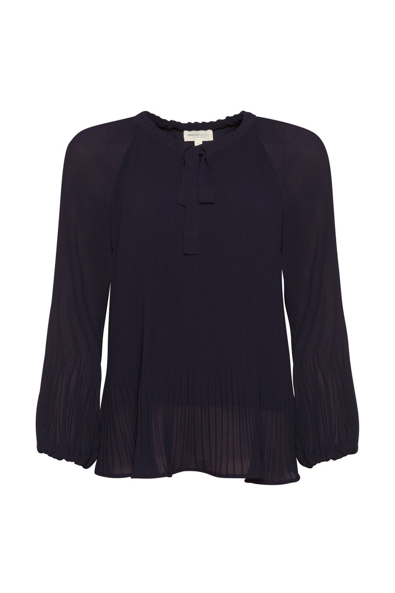 Madly Sweetly Just Pleat It Top - Navy