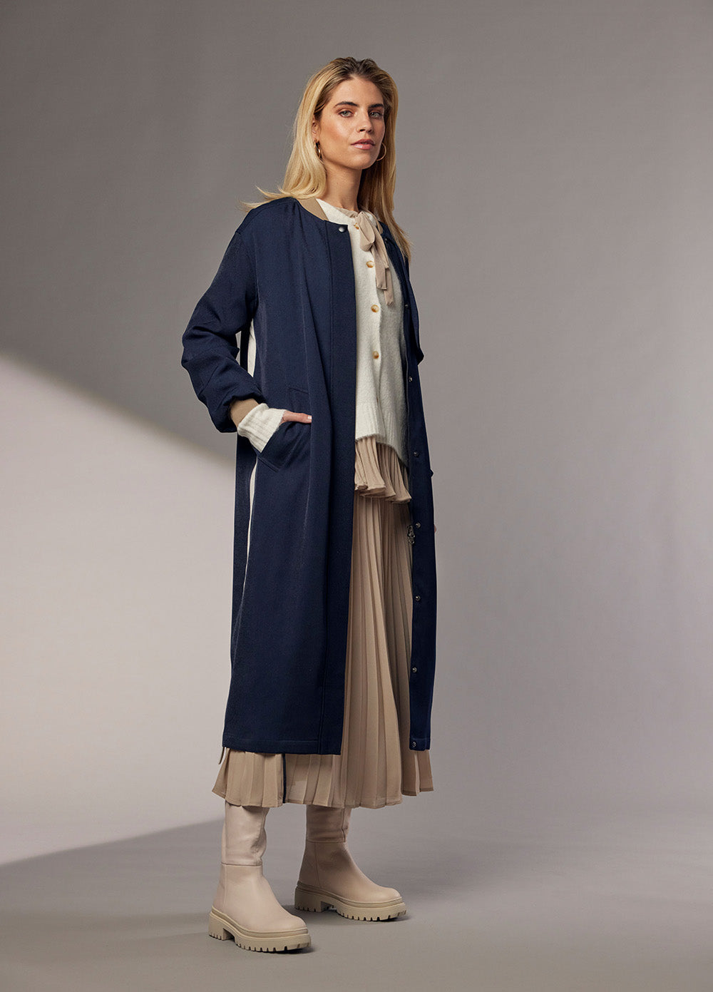 Madly Sweetly Matrix Coat Navy ROSSELLINI + SHINE
