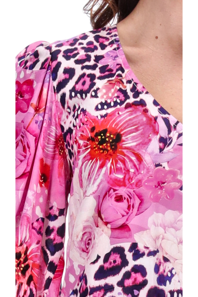 Augustine Kaylee Dress-Pink Leopard