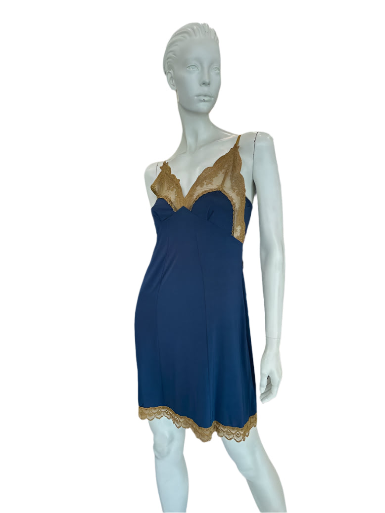 knee length dresses for ladies Kate Sylvester NZ Blue Lace Dress – Re_find Preloved main image 0