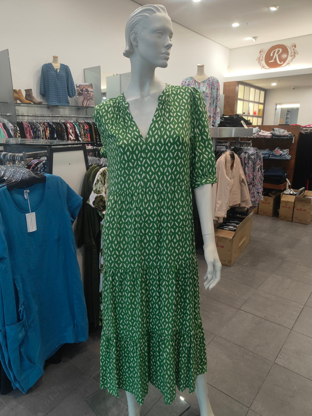 Blackstone Dress- Green Fig – ROSSELLINI SHINE1