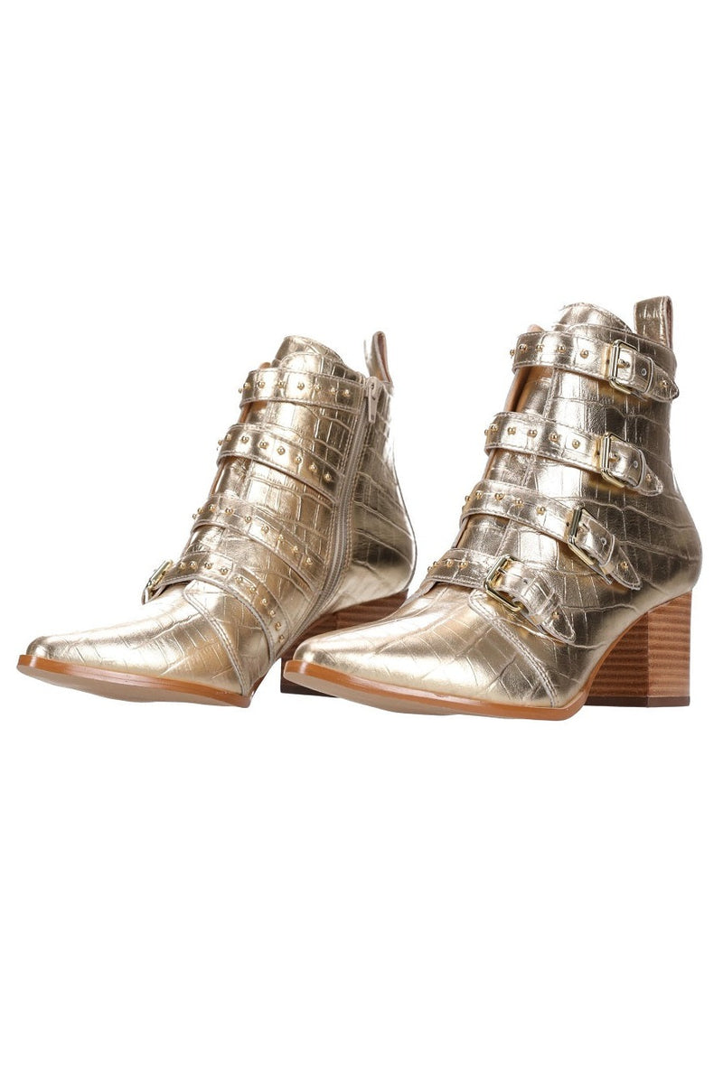 Hey Monday Ava Belted Boot Gold