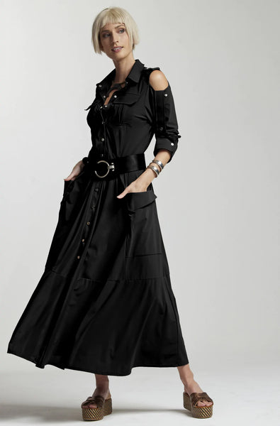 Black utility shirt shop dress