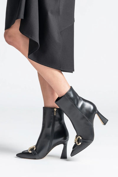 Paula Ryan Stella Heel Boot Black SHINE ROSSELLINI