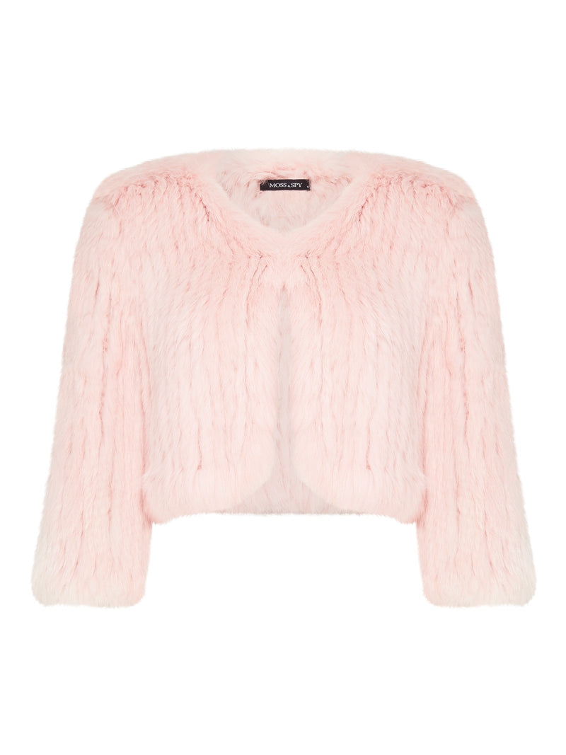 Moss Spy Fur Bolero Blush Pink – ROSSELLINI SHINE