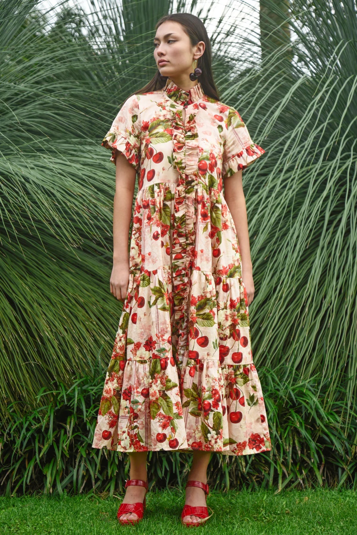 COOP Frillaxed Dress- Cherry