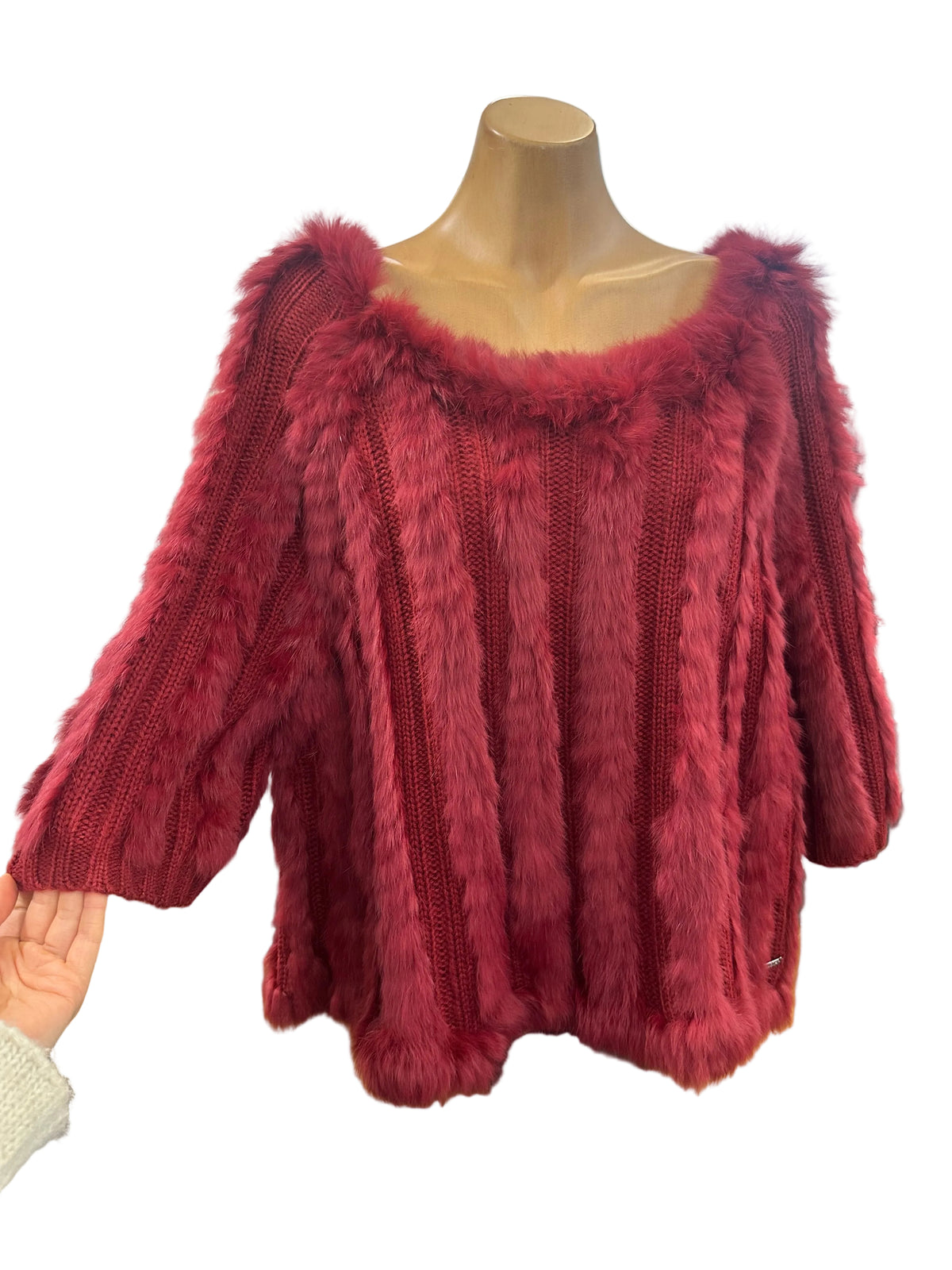 Gaudi Fur Sweater - Wine Red