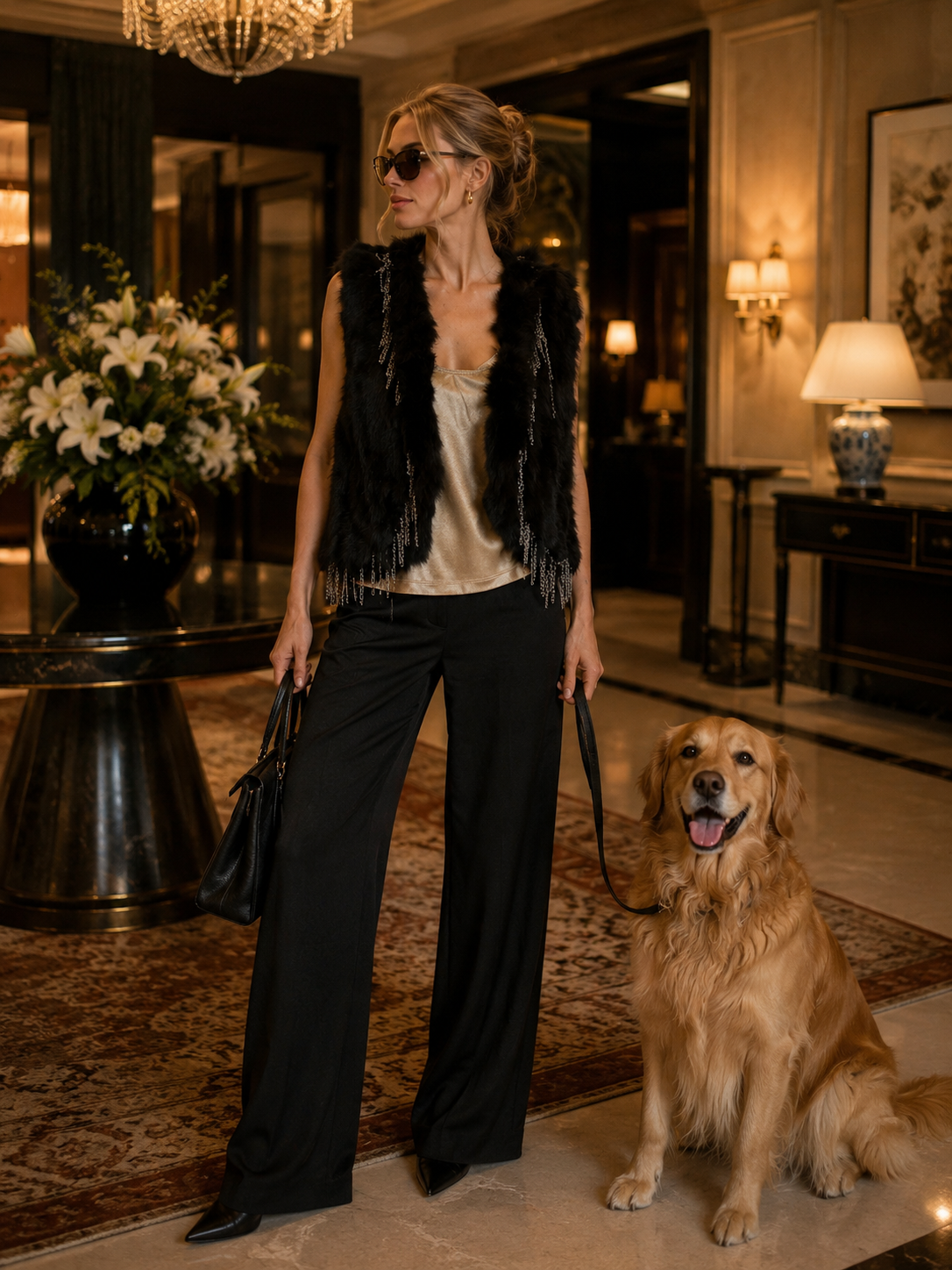 Loobie's Story Fur Vest - Black