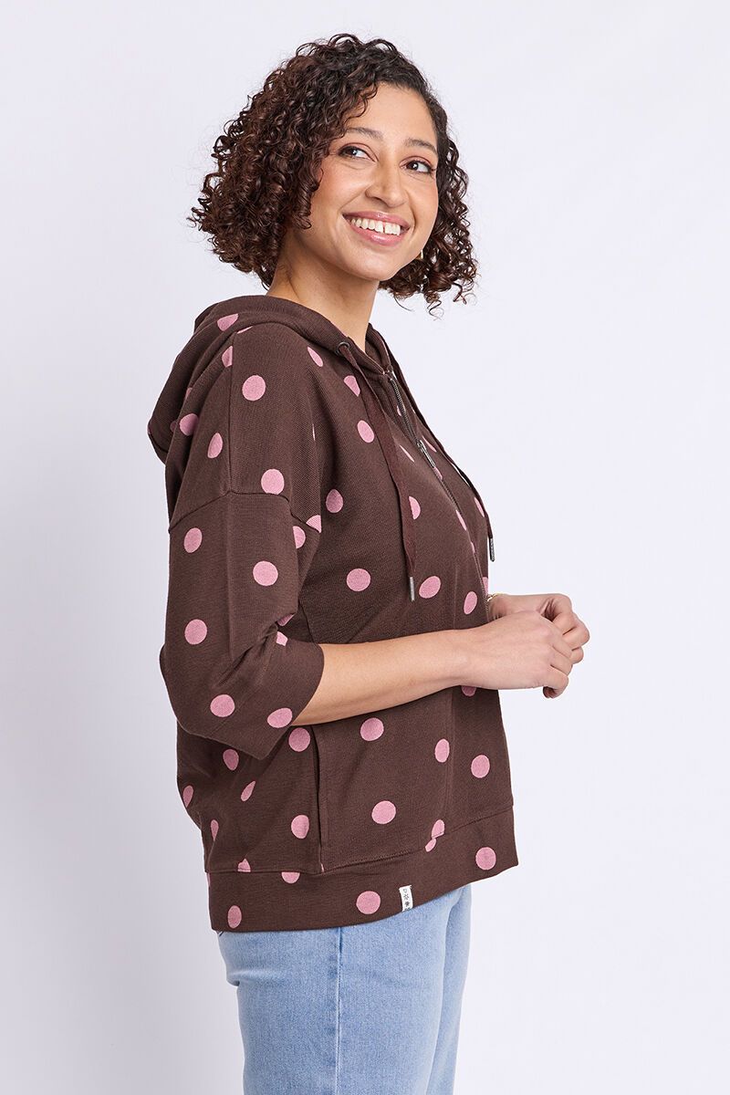 Elm Beachy Spot Hoodie Chocolate