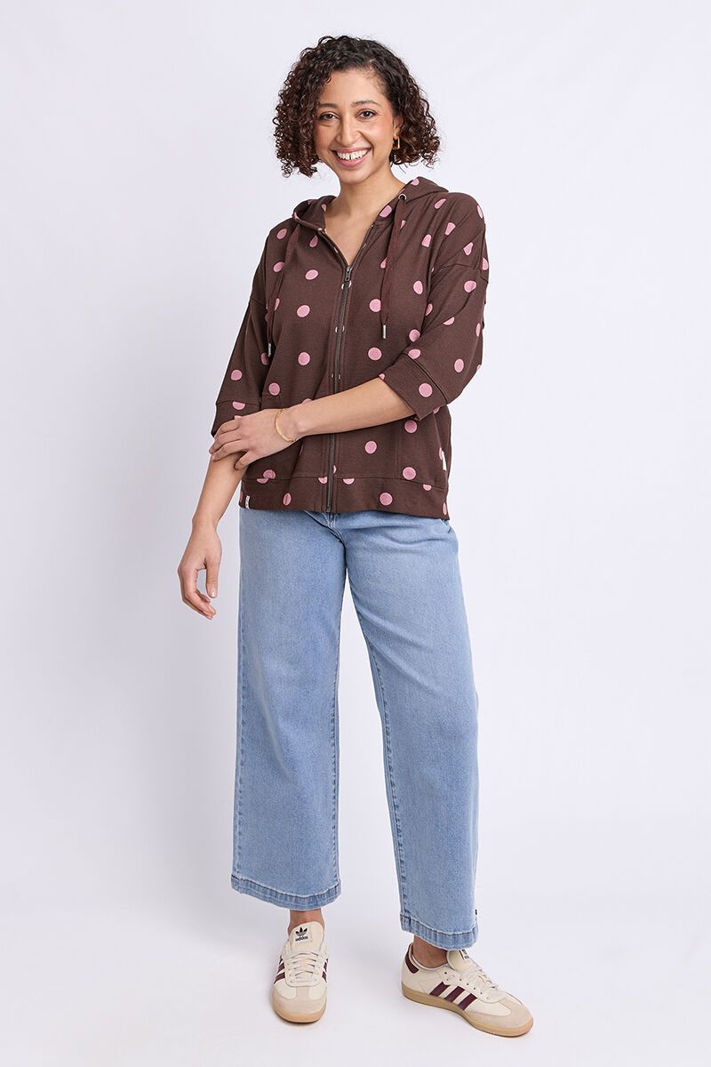 Elm Beachy Spot Hoodie Chocolate