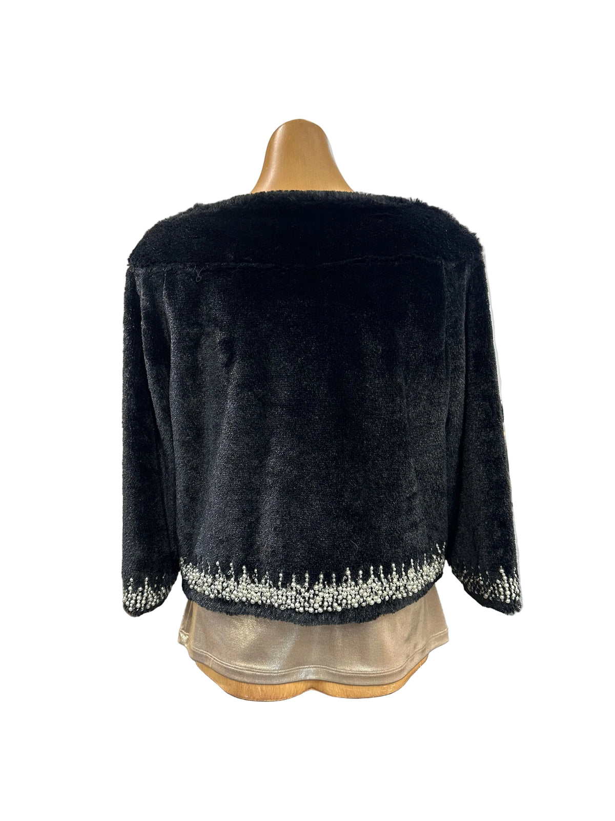 Moss & Spy Faux Fur Bolero - Black Pearl