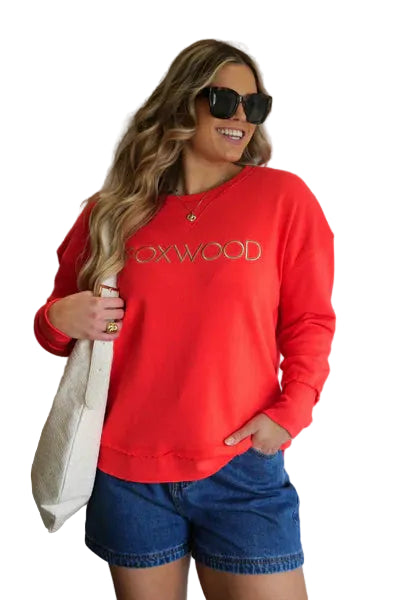 Foxwood Simplified Metallic Crew - Red