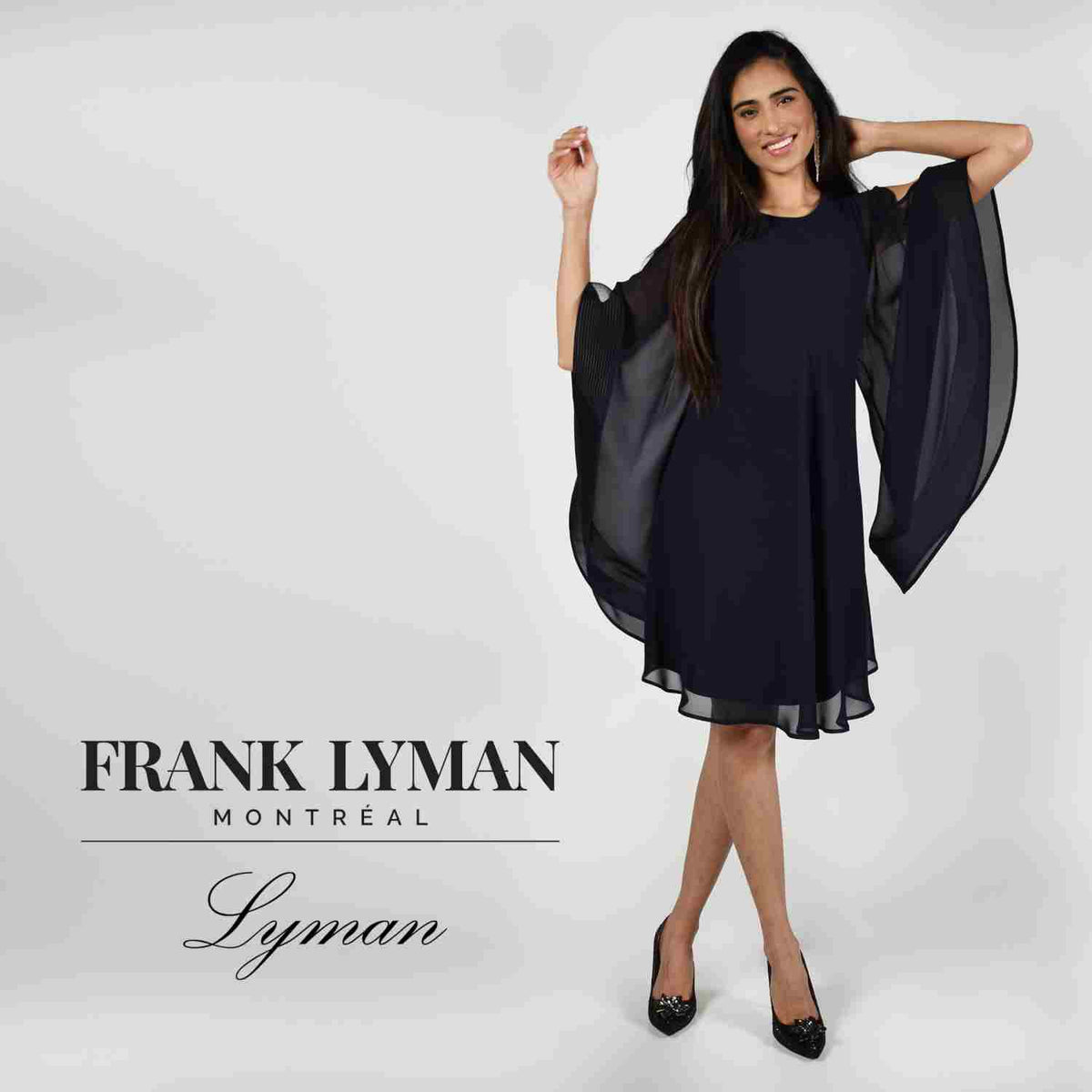 Frank Lyman Angel Sleeve Dress - Magenta
