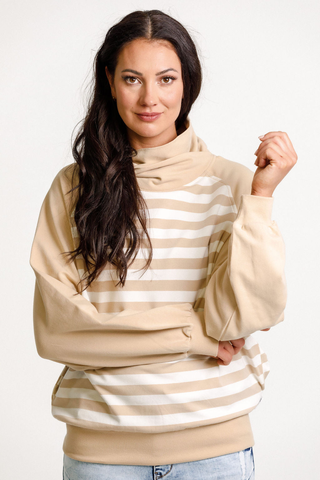Home Lee Sienna Sweater Coffe Cream Stripe – SHINE + ROSSELLINI