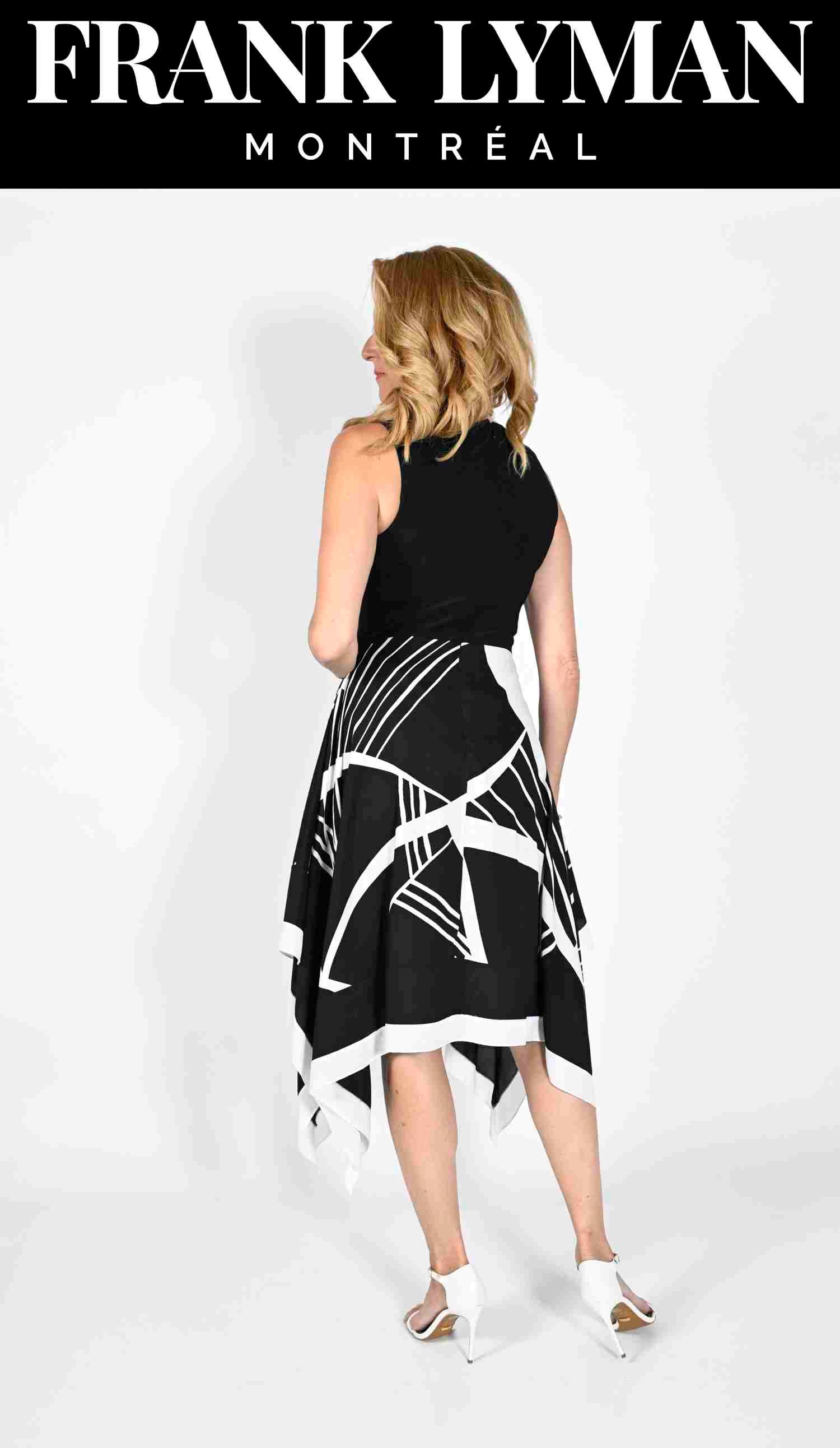 Frank lyman black and white outlet dress