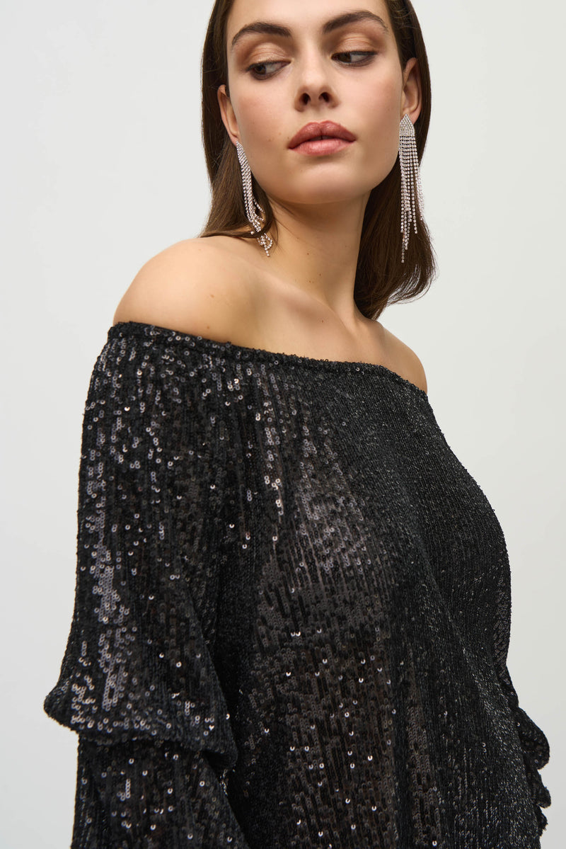 Joseph Ribkoff Sequin Puff Top