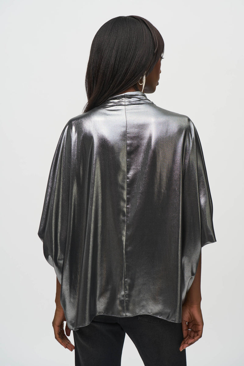 Joseph Ribkoff Metallic Wrap Top