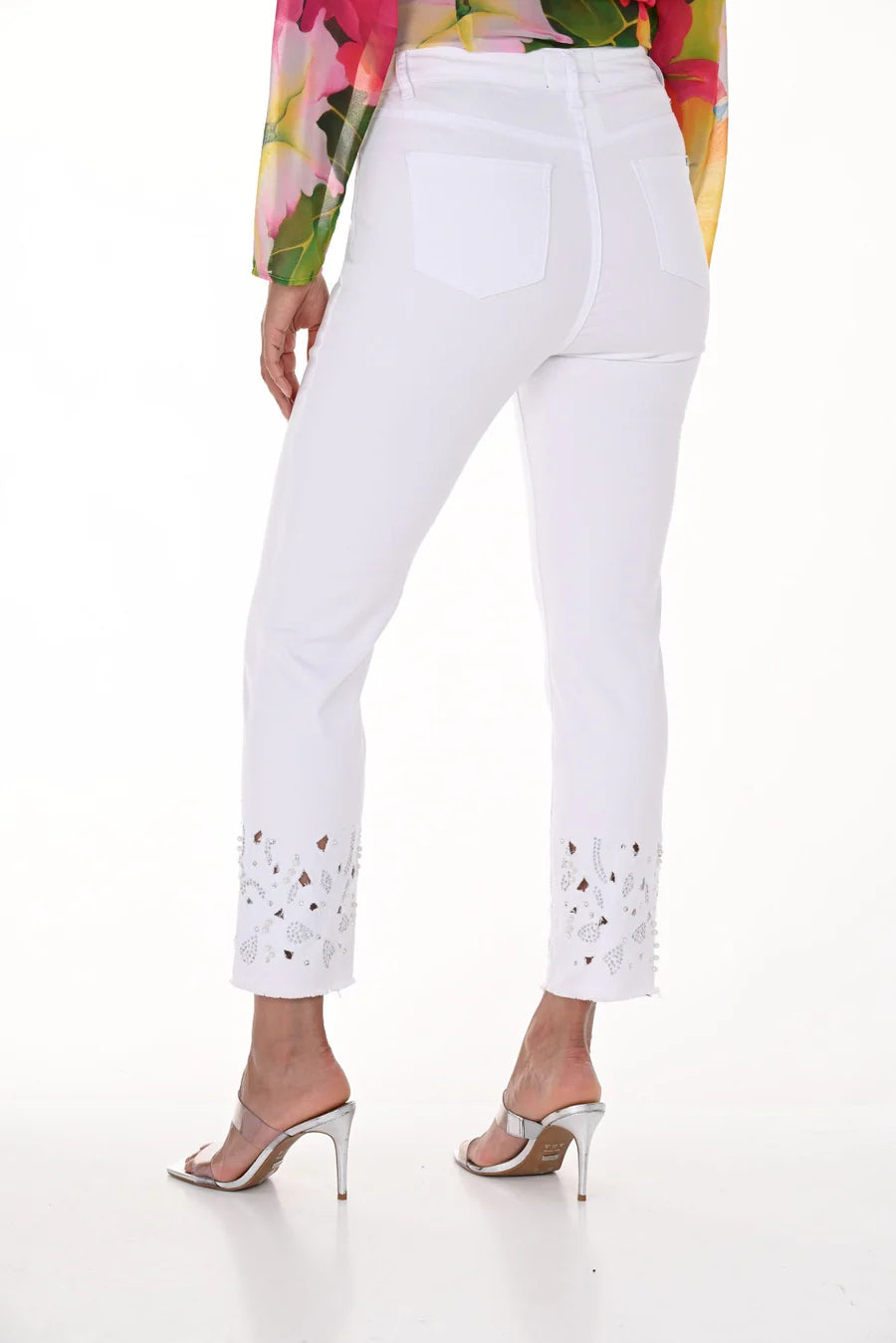Frank Lyman Embellished Jeans White
