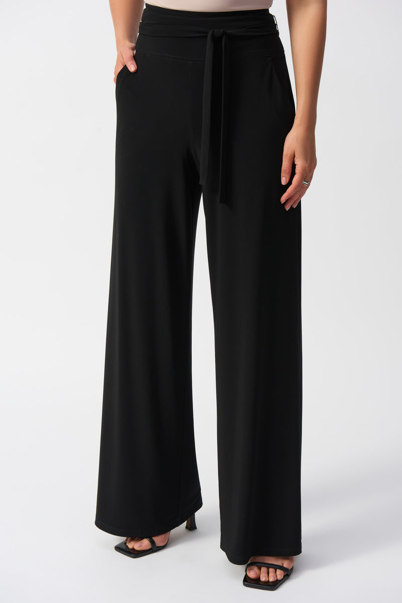 Joseph Ribkoff Knit Wide Leg Pants with Sash