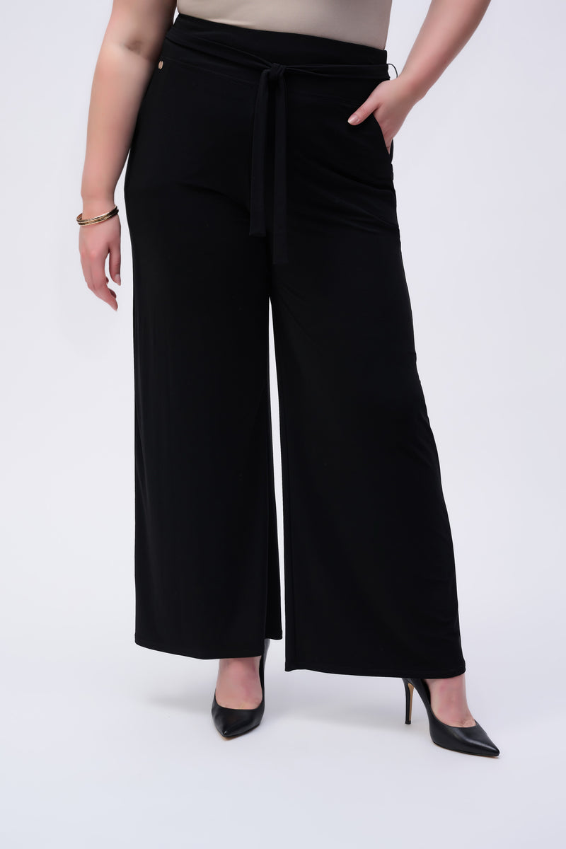 Joseph Ribkoff Knit Wide Leg Pants with Sash