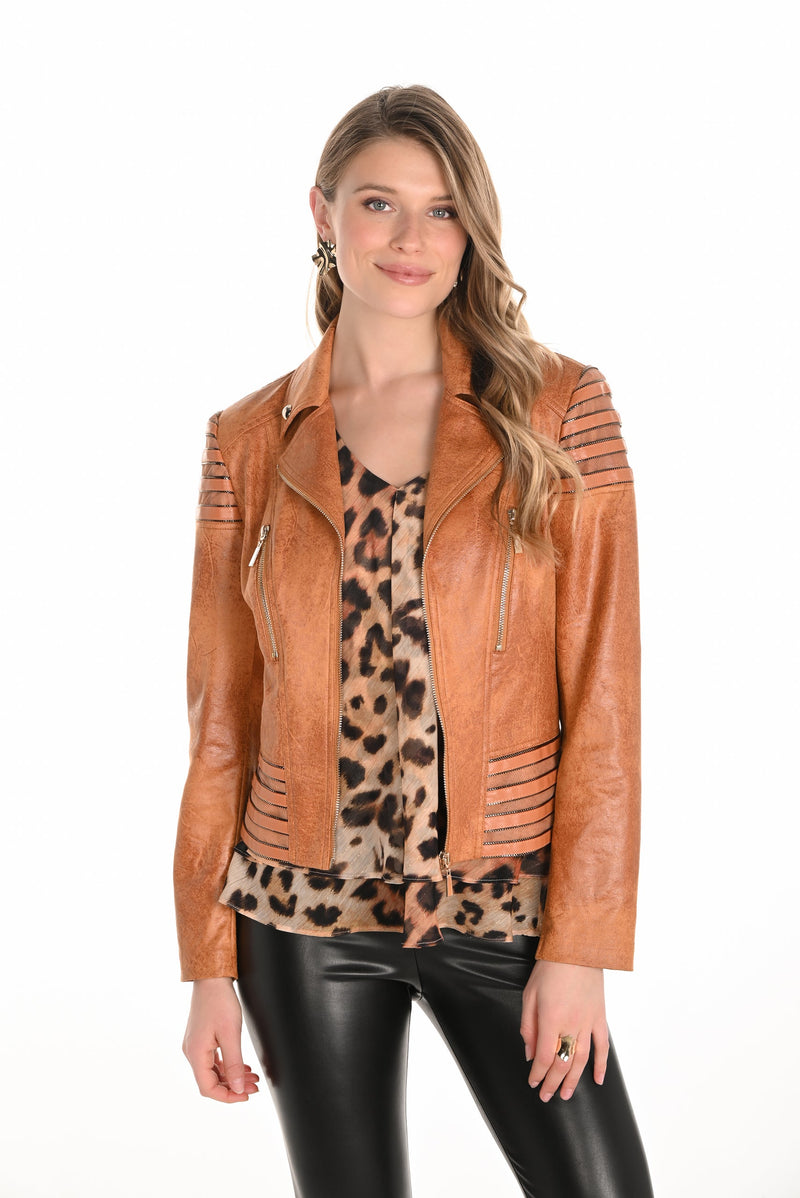 Frank Lyman Burnt Orange Biker Jacket