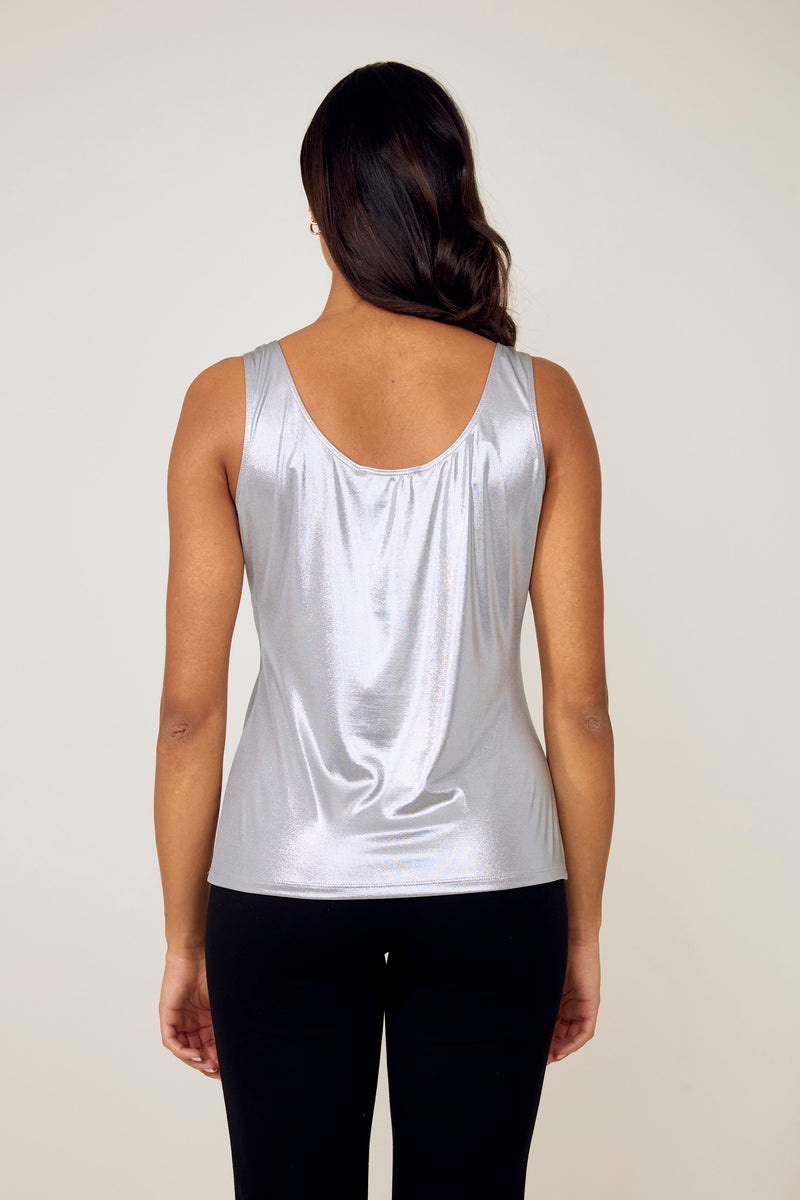 Frank Lyman Sleek Sleeveless Pullover - Silver