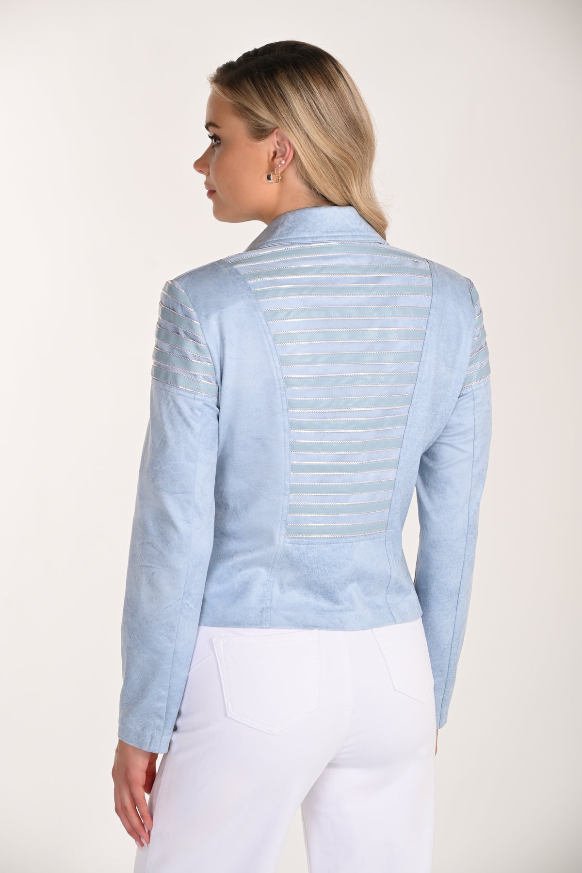 Frank Lyman Light Blue Biker Jacket