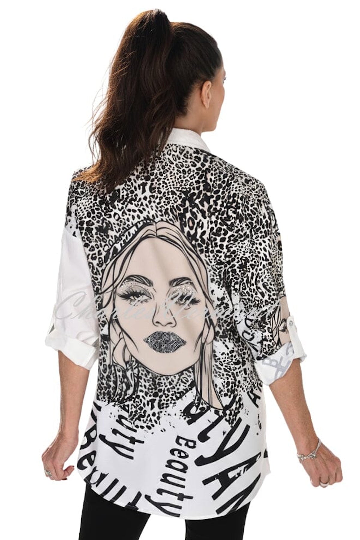 Frank Lyman Aluna Cheetah Blouse