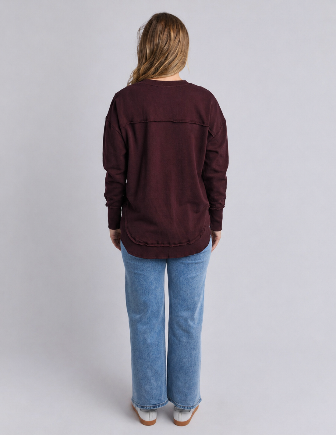 Foxwood Simplified Metallic Crew - Port/Burgundy