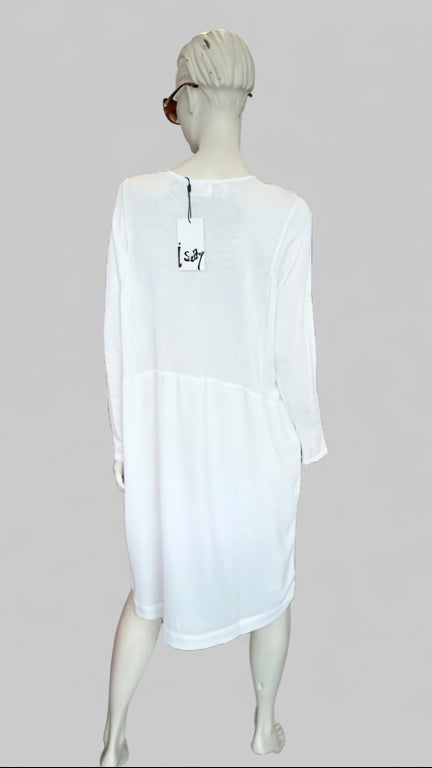 Isay Boa Dress - White