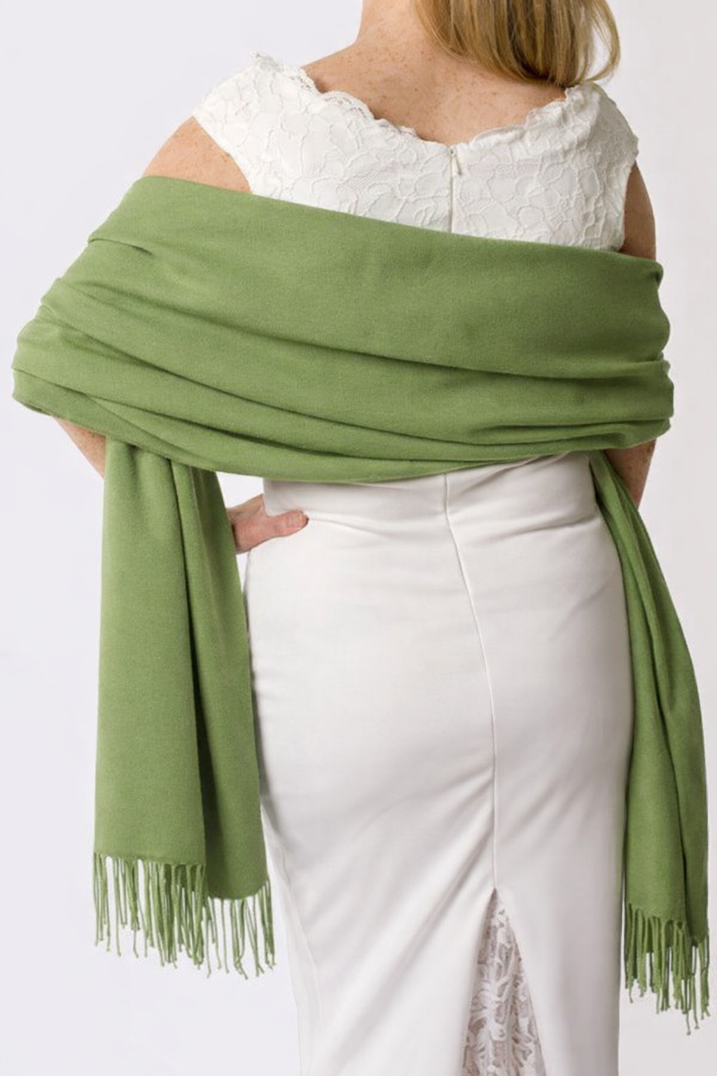 Cashmere Pashmina Lightweight - Moss Green