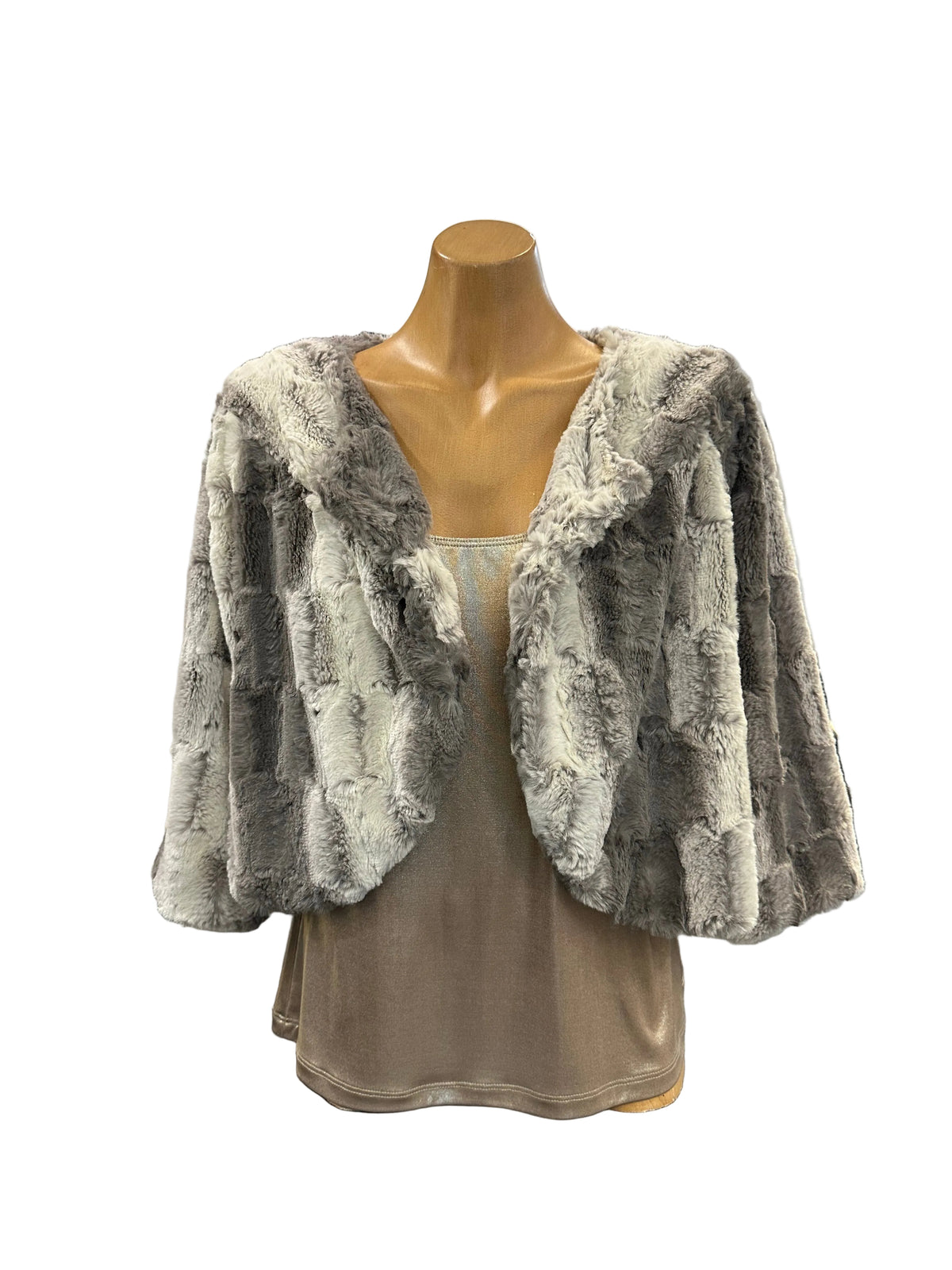 Moss & Spy Faux Fur Bolero - Grey Mink