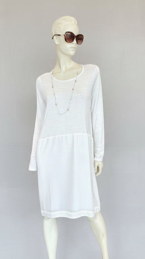 Isay Boa Dress - White