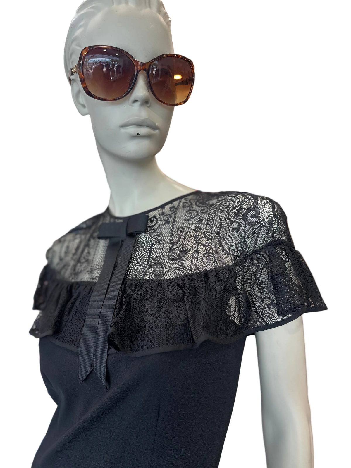Denny Rose Bianca Lace Overlay Dress