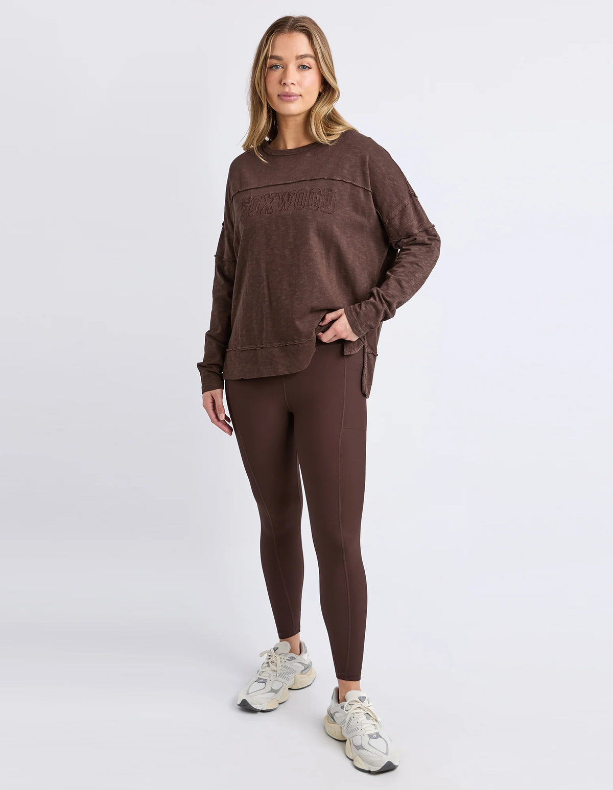 Foxwood Throw On Tee - Coffee