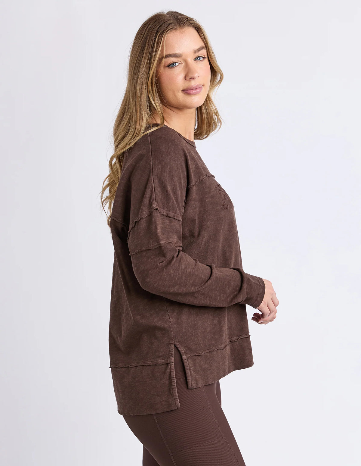 Foxwood Throw On Tee - Coffee