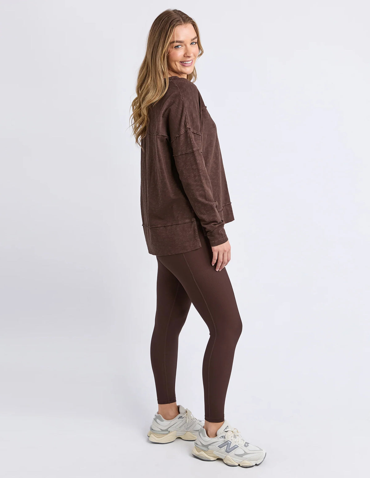Foxwood Throw On Tee - Coffee