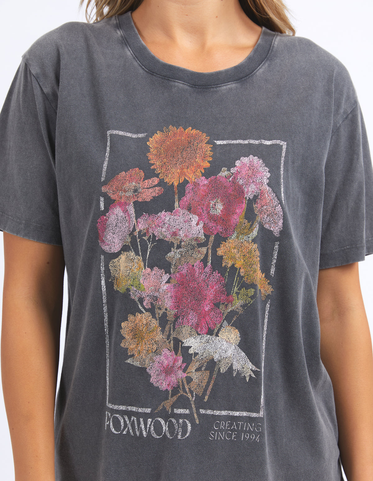 Foxwood In Bloom Tee Washed Black