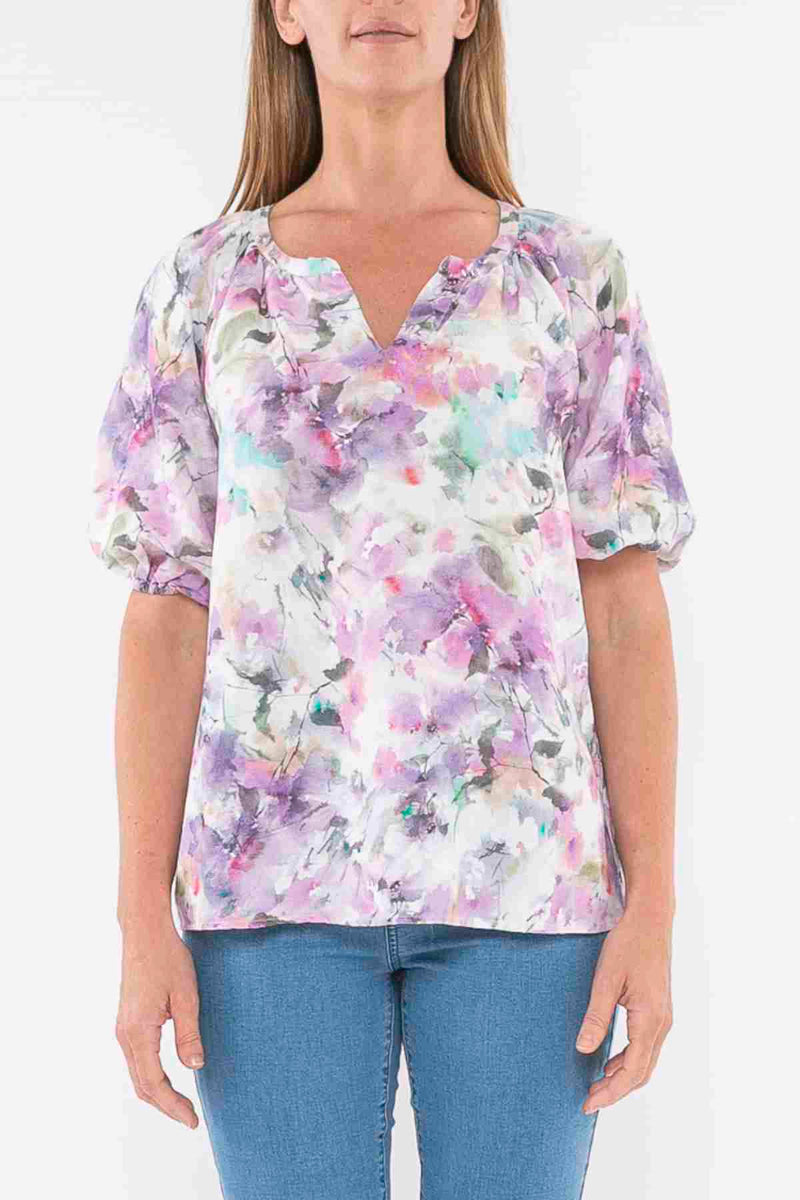 Jump Linen Top-Lilac