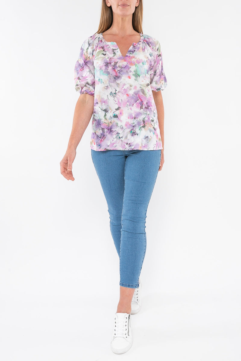 Jump Linen Top-Lilac