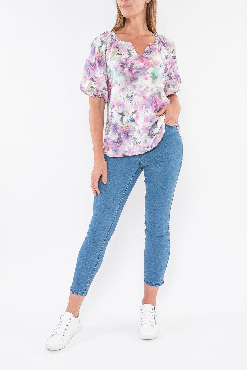 Jump Linen Top-Lilac