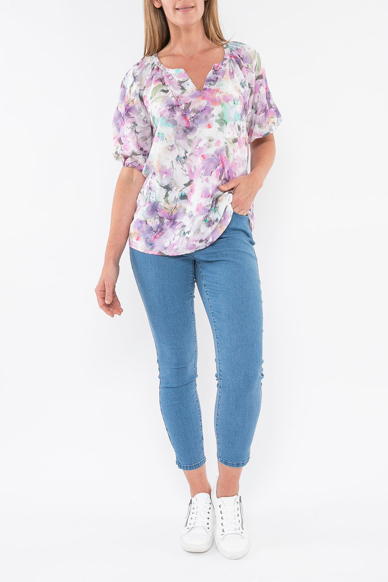 Jump Linen Top-Lilac