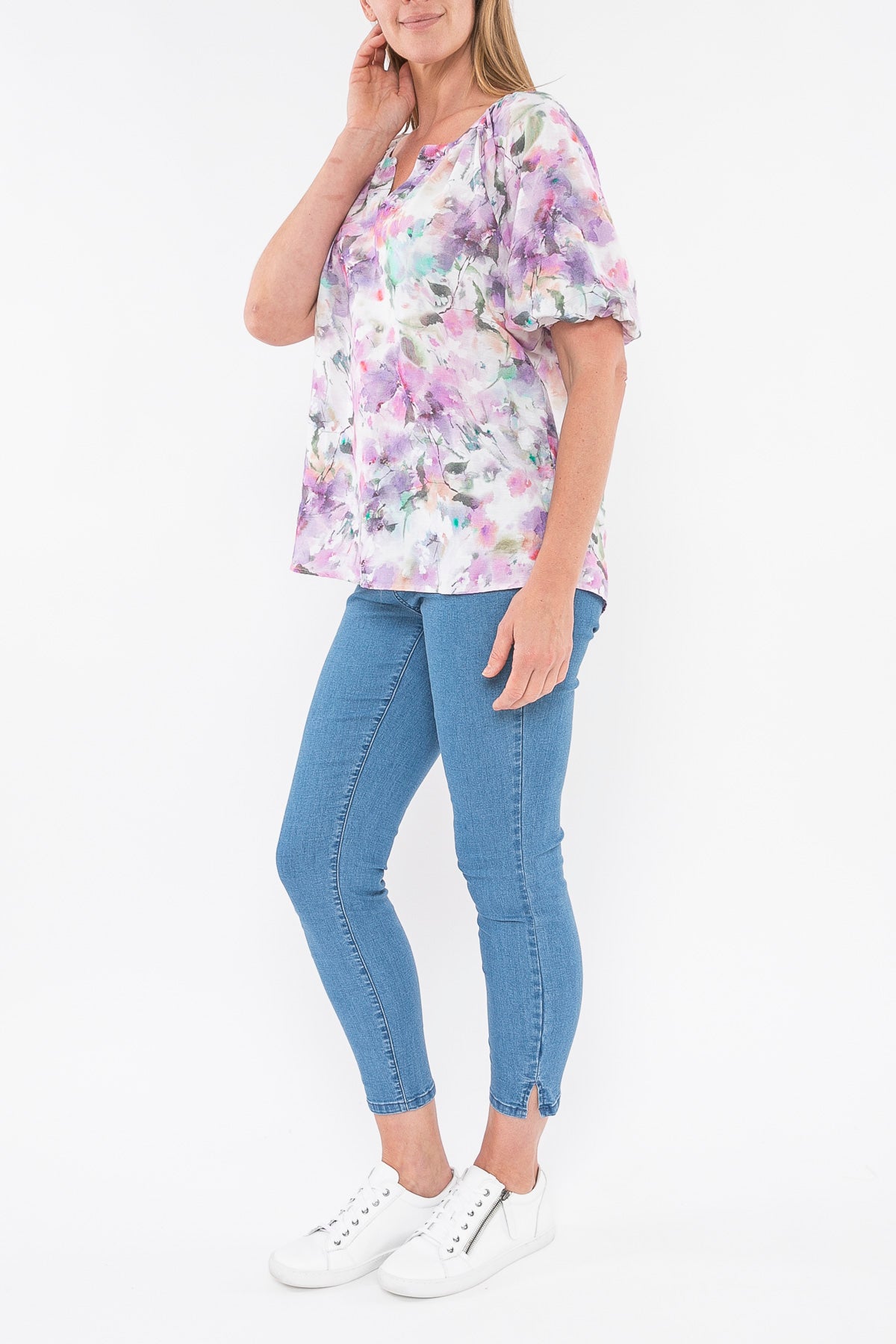 Jump Linen Top-Lilac