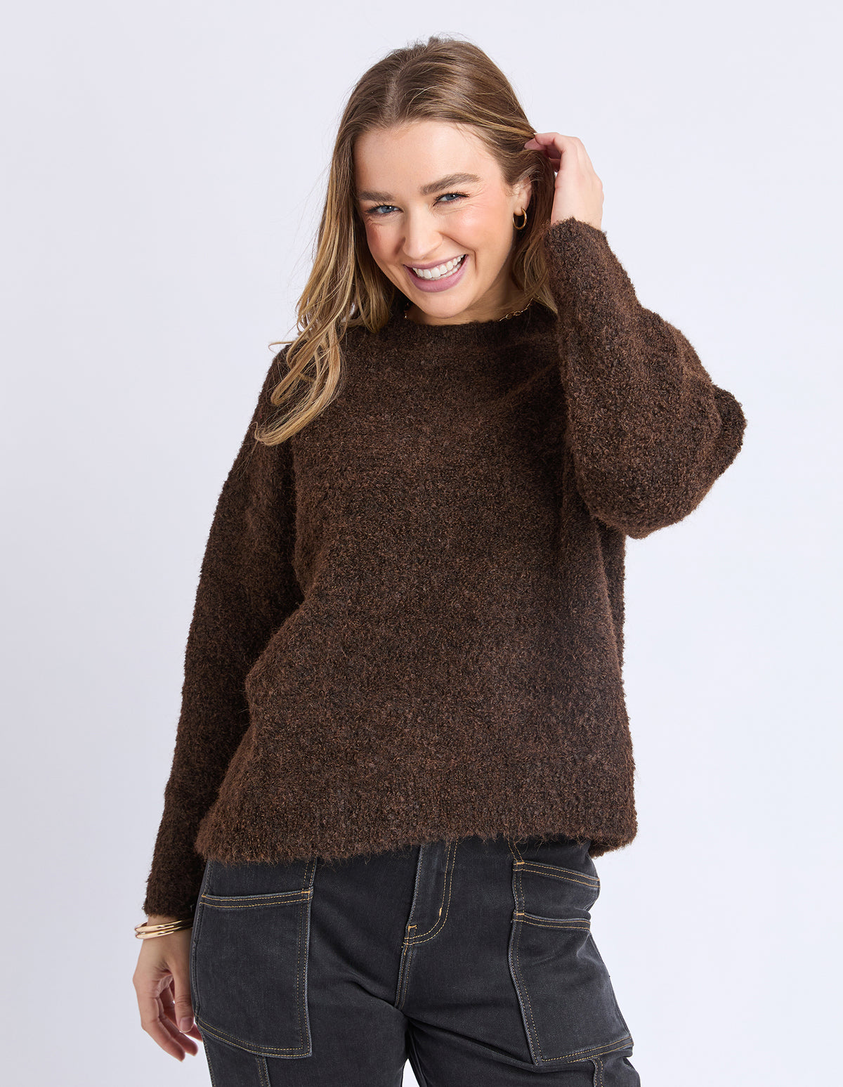 Foxwood Flint Knit Crew