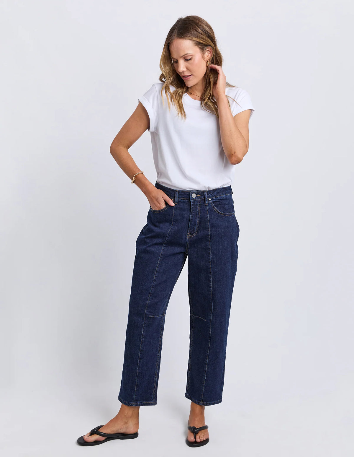 Foxwood Ambrose Barrel Jean - Dark Blue