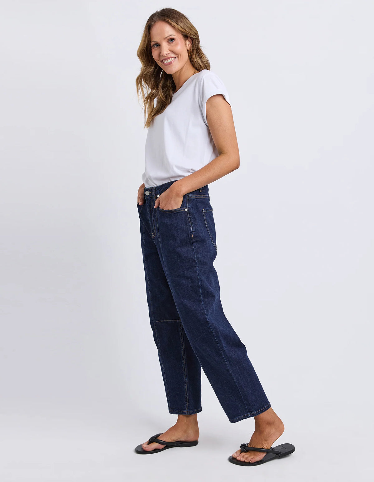 Foxwood Ambrose Barrel Jean - Dark Blue