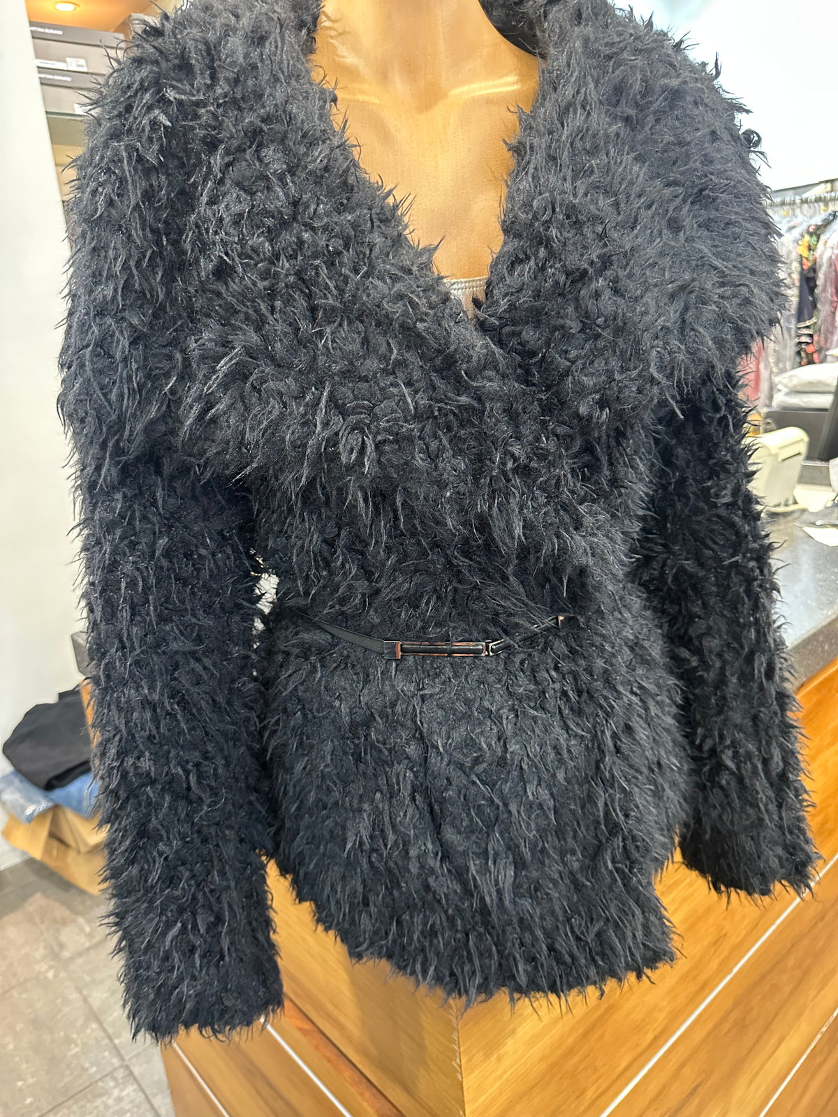 Gaudi Fluffy Black Jacket